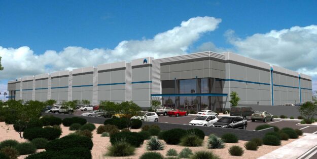 Architectural rendering of River West Commerce Center, a Class A industrial building in Avondale, Arizona